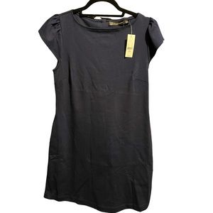 Puff-Sleeve Button-Back Shift Dress - City Knits